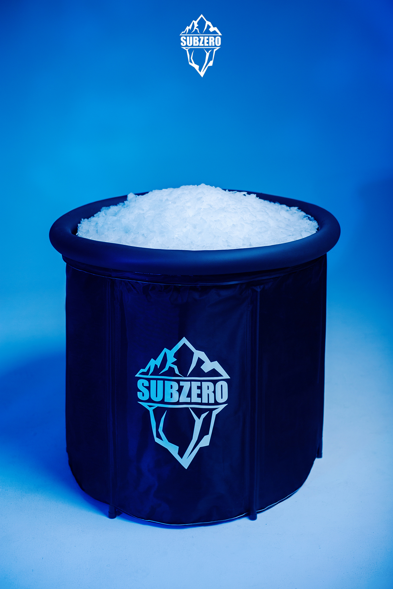 SUBZERO ice bath tub filled with crushed ice